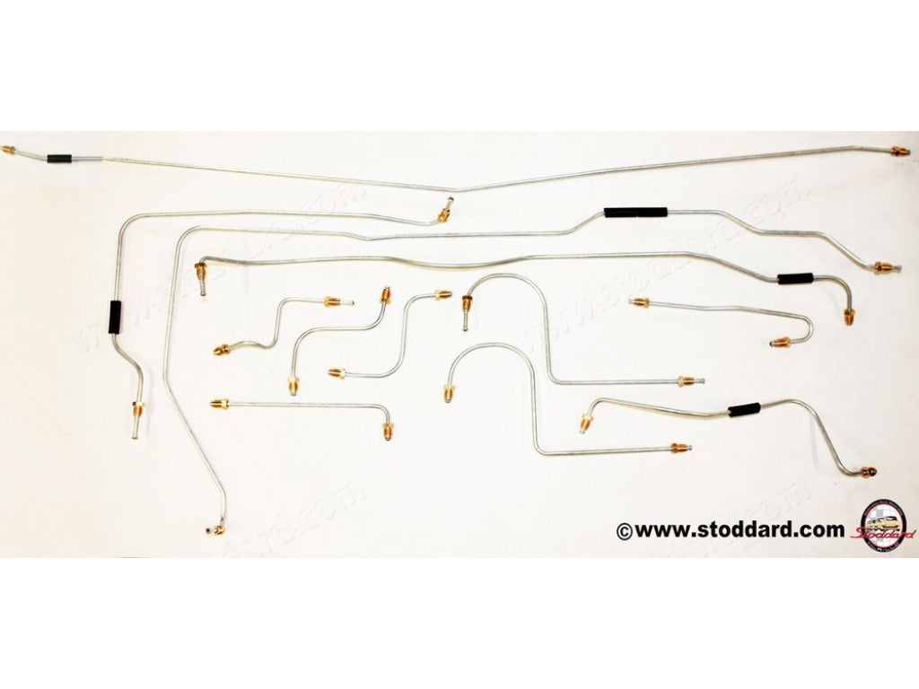 Precision Pre-Bent Galvanized Brake Line Kit for 914 1970-1974