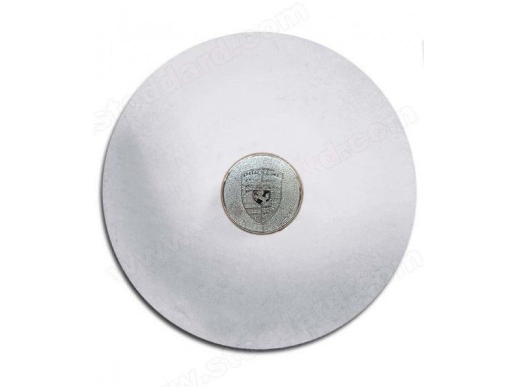 Chrome hubcap, with tarnished chrome crest. Fits 1965-1977.