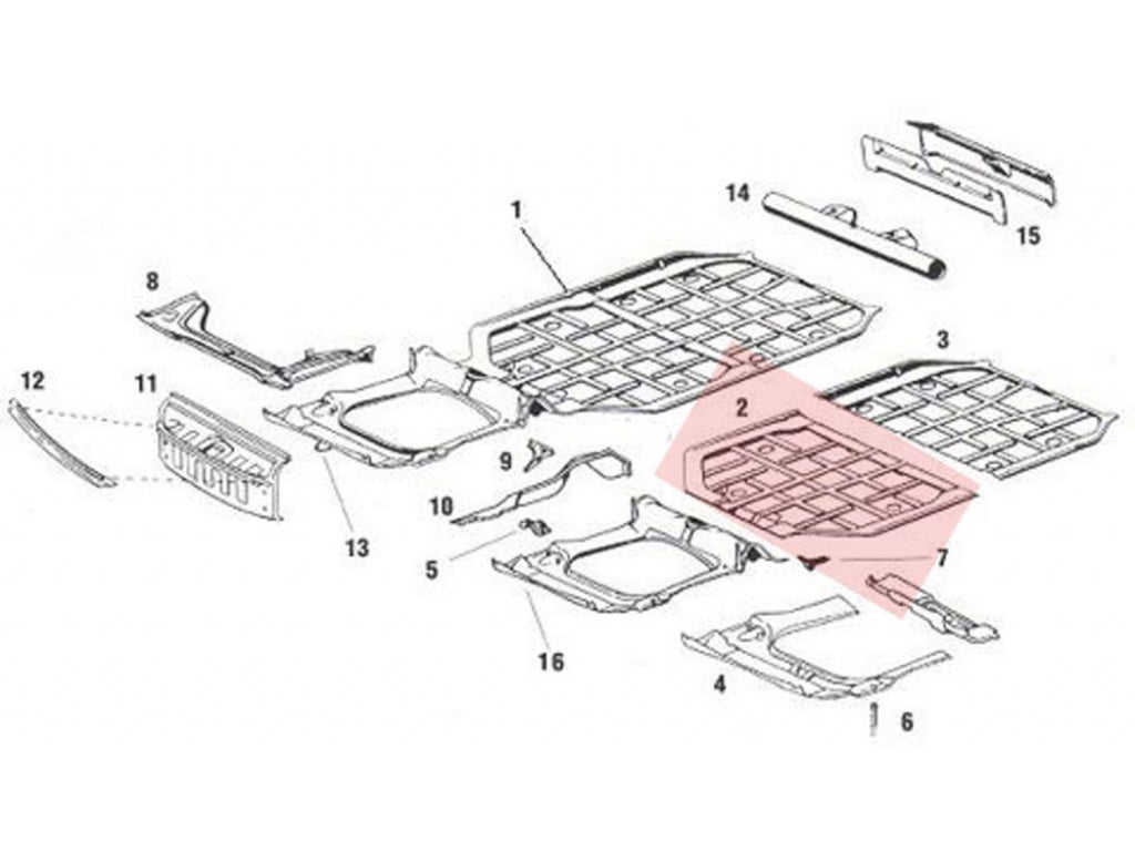 Front Floor Pan Half, with Correct Impressions For G50 Transmission.