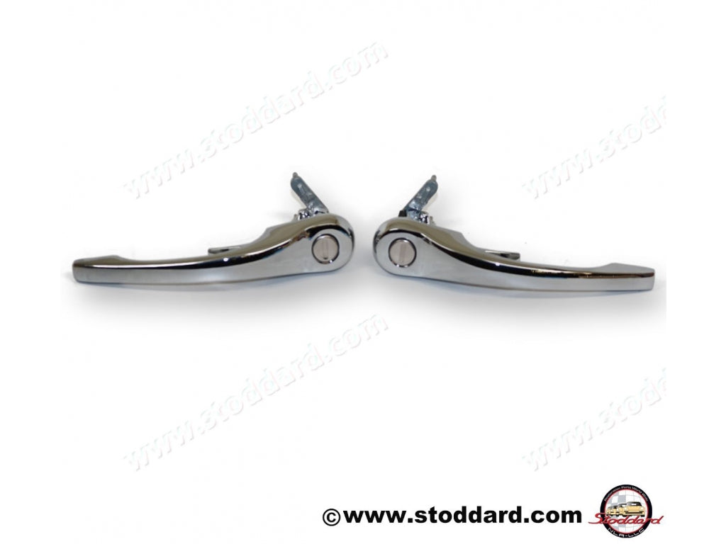Door Handle Set, Chrome Left and Right for 911 1970-1977