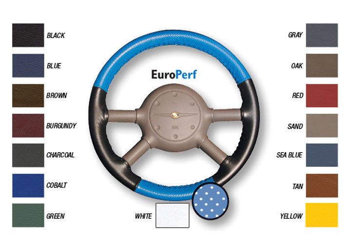 Wheelskins Euro perforated two-tone color leather steering wheel cover