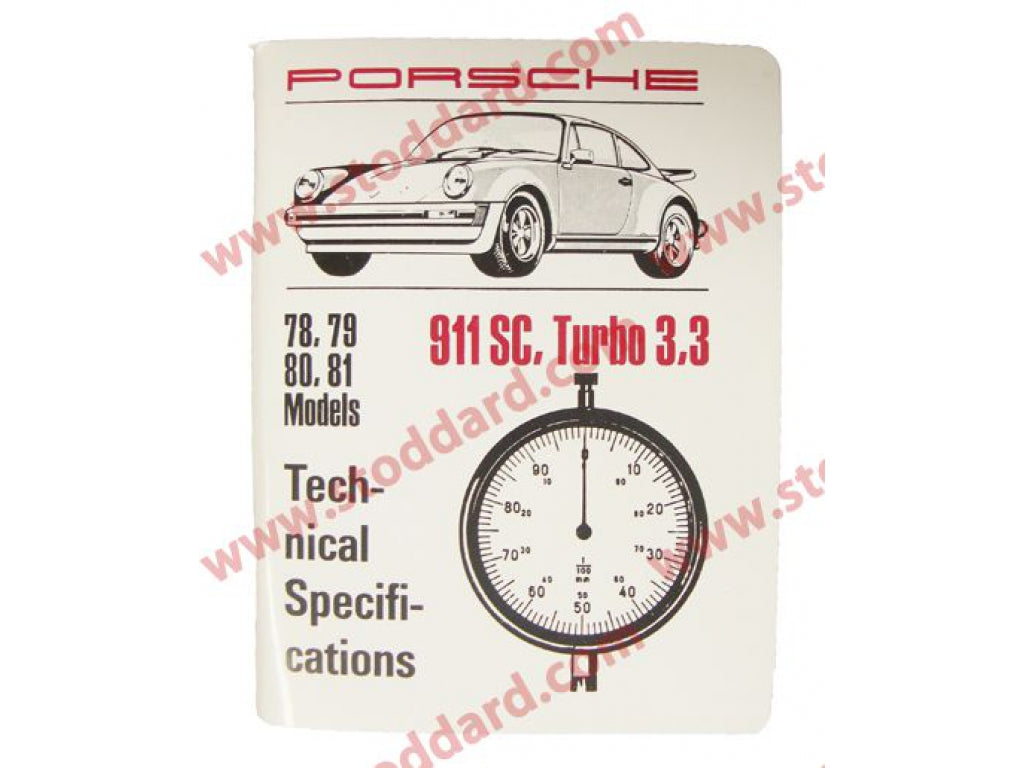 Technical Specifications Book 911 1978-81, SC, Turbo 3.3
