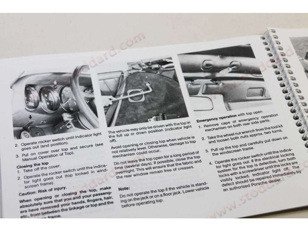 Driver's Owners Manual for 1987 911