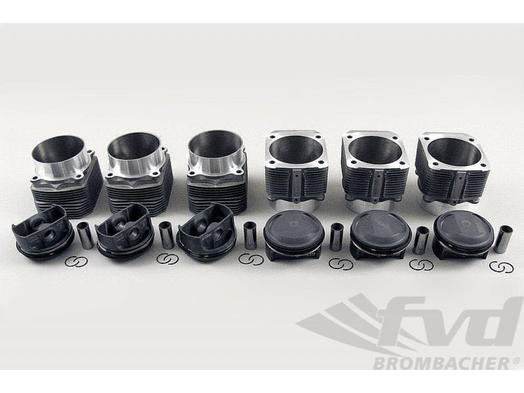 Mahle 3.8 L Piston & Cylinder Set - 964 / 993 (11.8:1) 102 mm Bore / 107 mm Spigot - Narrow Rod Eye