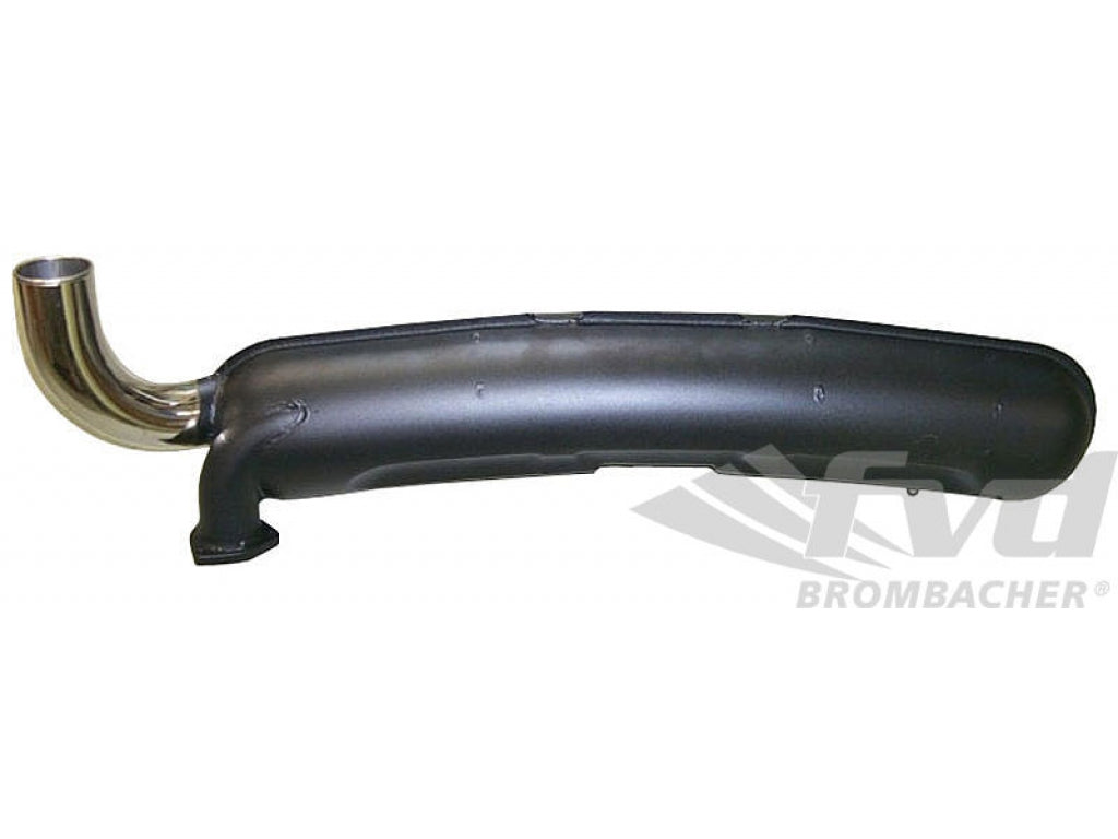 Muffler 911 1975-89 - Race - Steel - 1 in x 1 out - 70 mm (2 3/4 ) Tip