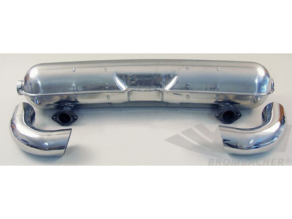 Muffler 911 1975-89 - Sport - Stainless Steel - 2 in x 2 out - Weld On 84 mm (3.3 ) Tips