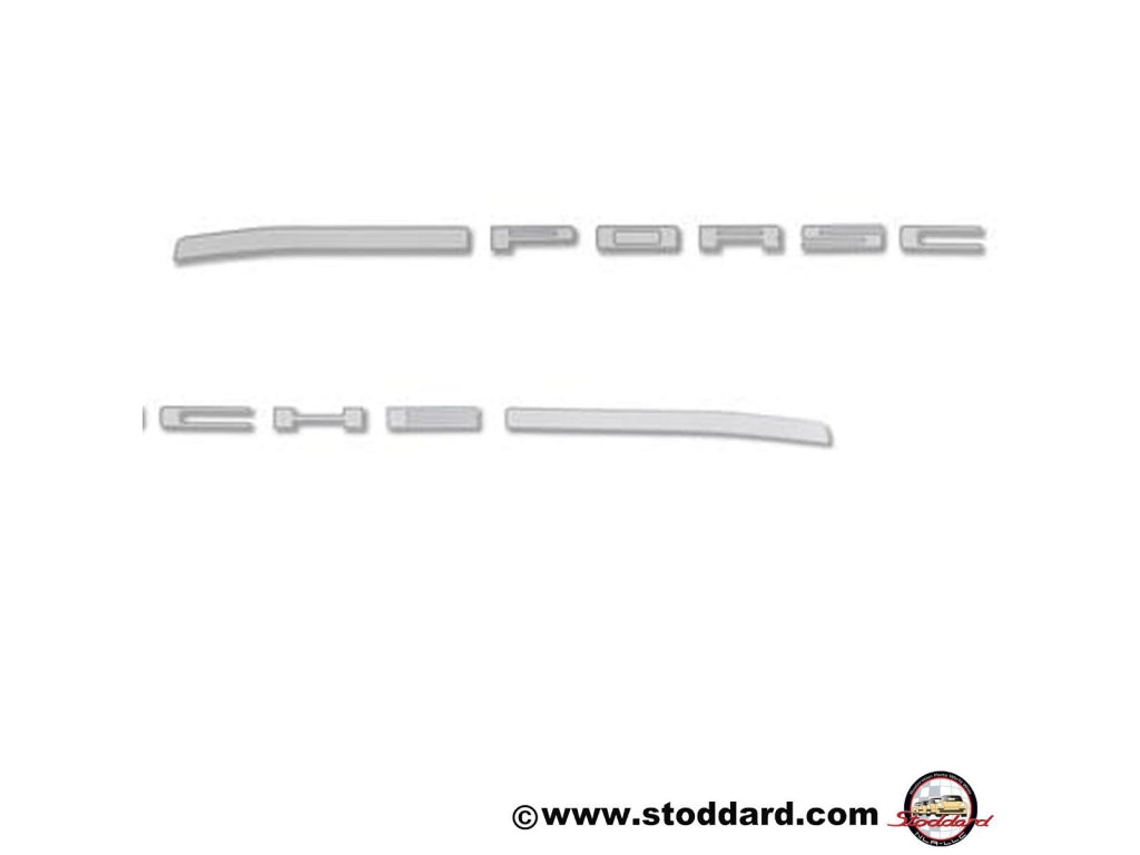 PORSCHE Decal for Back Trunk Panel. Silver For 924 944