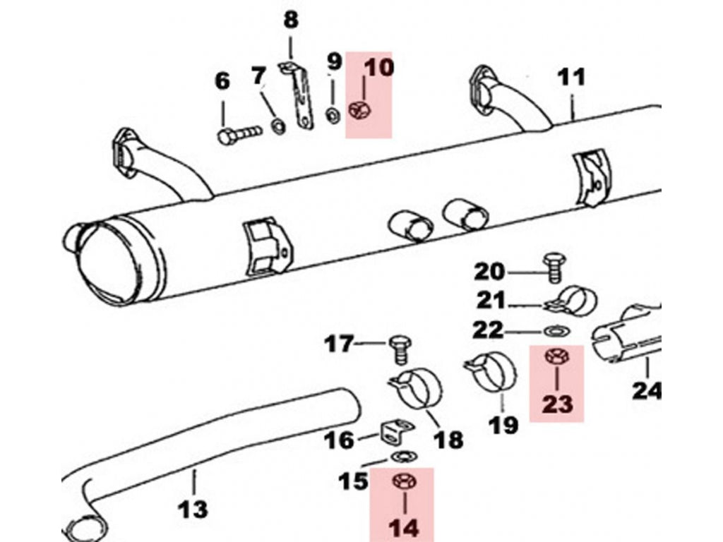 Hex Nut: Heat exchanger to cylinder head nut, 6 req'd.