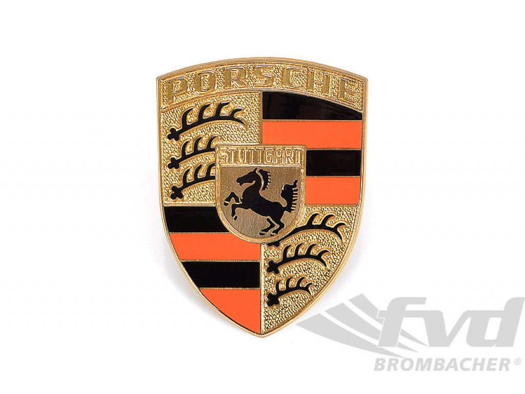 Hood Crest I - Genuine Porsche F-Model - Orange 66-73
