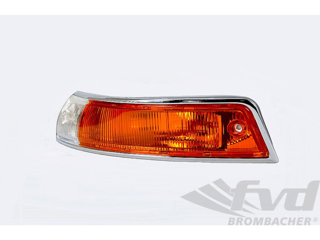 Front Turn Signal 911 1965-68 - Silver Trim - Clear Parking Light - Left