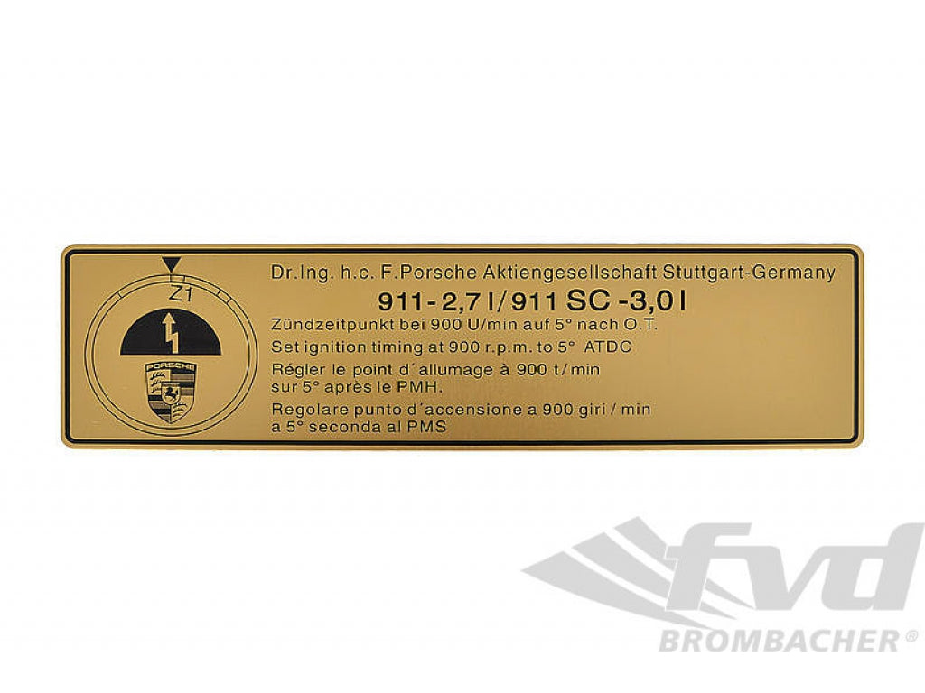 Sticker - Ignition Timing 911 1976-77