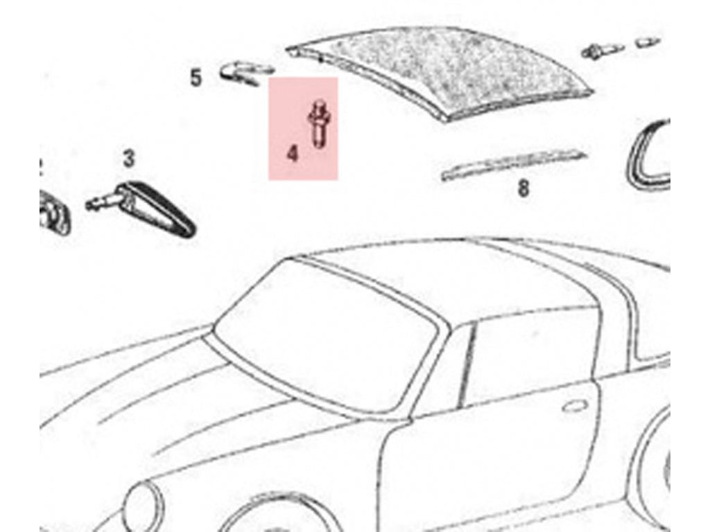 Targa Top Locating Pin, 2 req'd.