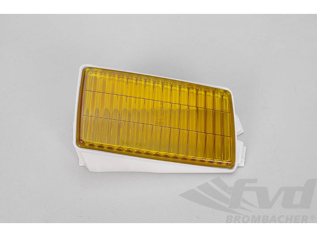 Fog Light Lens 911 3.2 L / 930 3.3 L 1984-89 - Yellow - Left