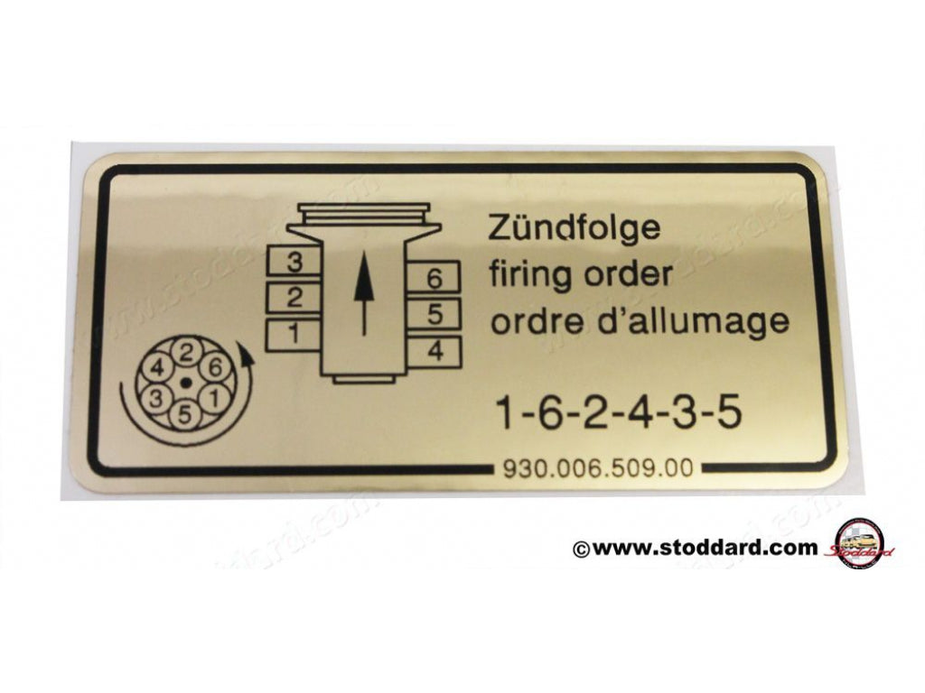 Firing Order Decal For 911 78-89