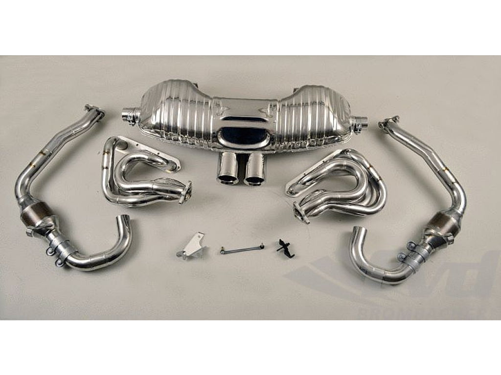Exhaust System 987 Cayman BROMBACHER (Quiet) , 200 Cell Cats , Tips 2x90mm