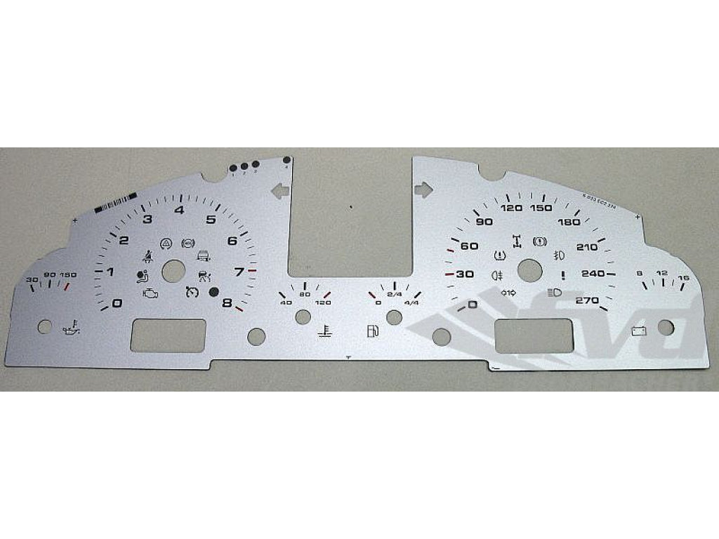 Cayenne S/V6 Gauge Faces (Silver-km/h) Manual Trans.