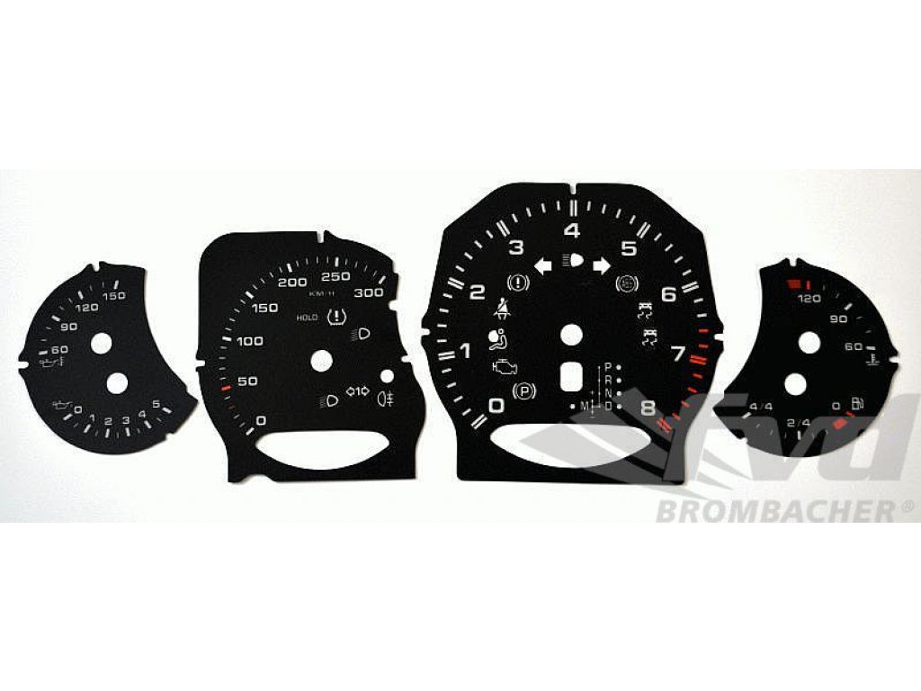 Cayenne Turbo 958 Gauge Faces (black-km/h)