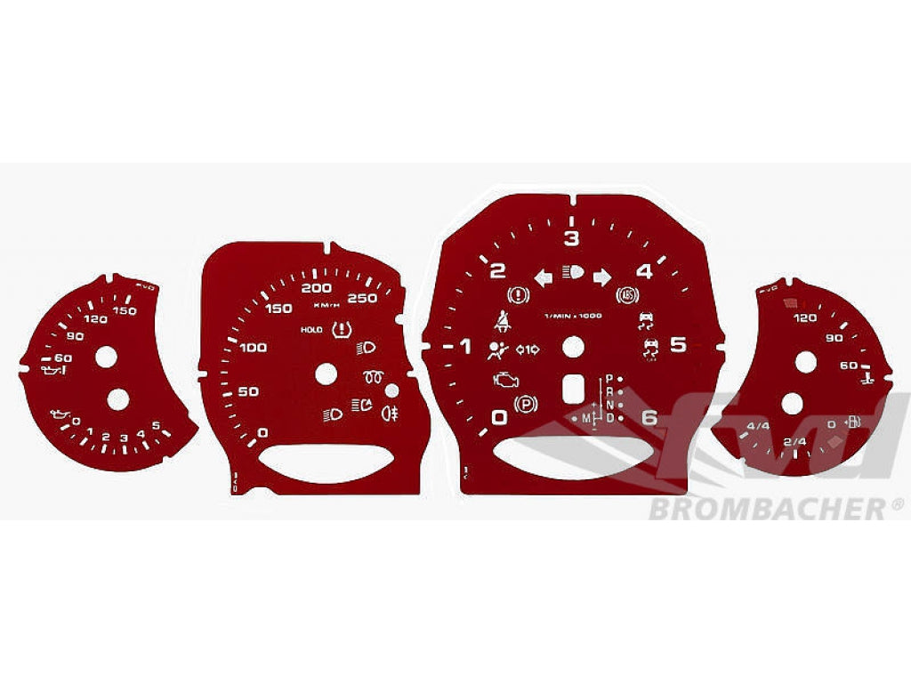 Cayenne Diesel 958 Gauge Faces guards red (km/h)
