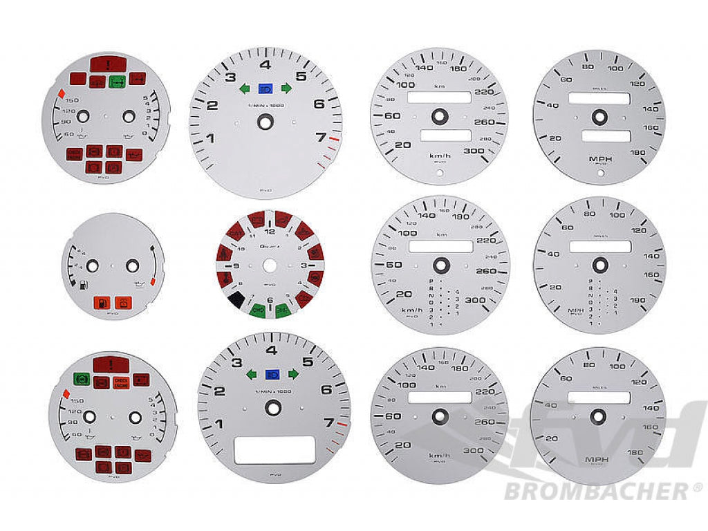 Instrument Face Kit 964 / 965 3.3L / 993 C2 / C4 / RS - Silver / Aluminum
