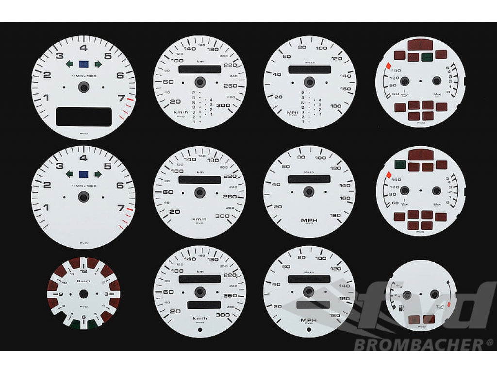 Instrument Face Kit 964 / 965 3.3L / 993 C2 / C4 / RS - White
