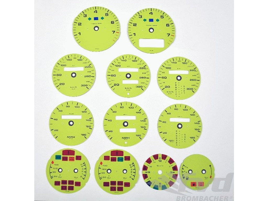 Instrument Face Kit 964 / 965 3.3L / 993 C2 / C4 / RS - Spyder Green