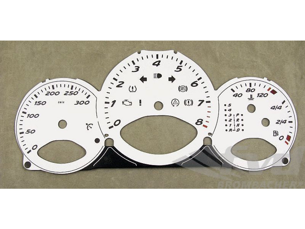 Gauge Faces White 987,987C - KPH - Tiptronic