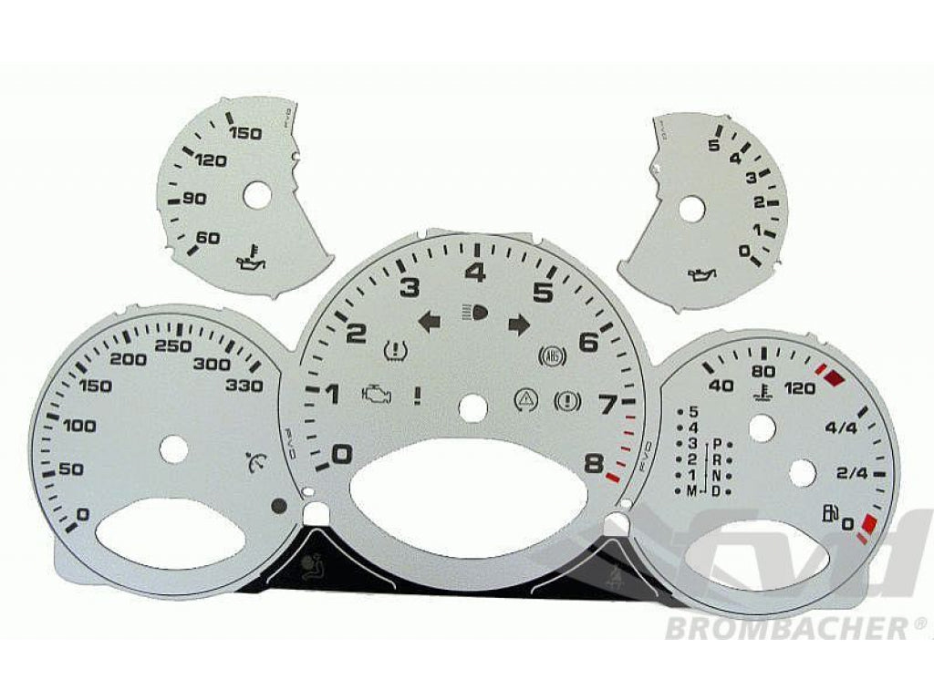 Gauge Faces silver 997 Km/h, Tiptronic