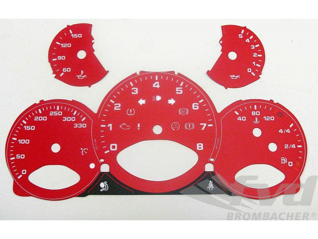 Gauge Faces - Guards Red - 997 kph - Manual