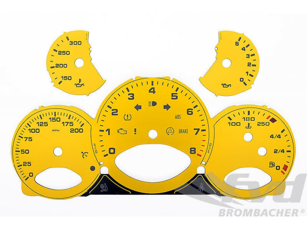 Instrument Face Set 997.1 - Speed Yellow - Manual - MPH