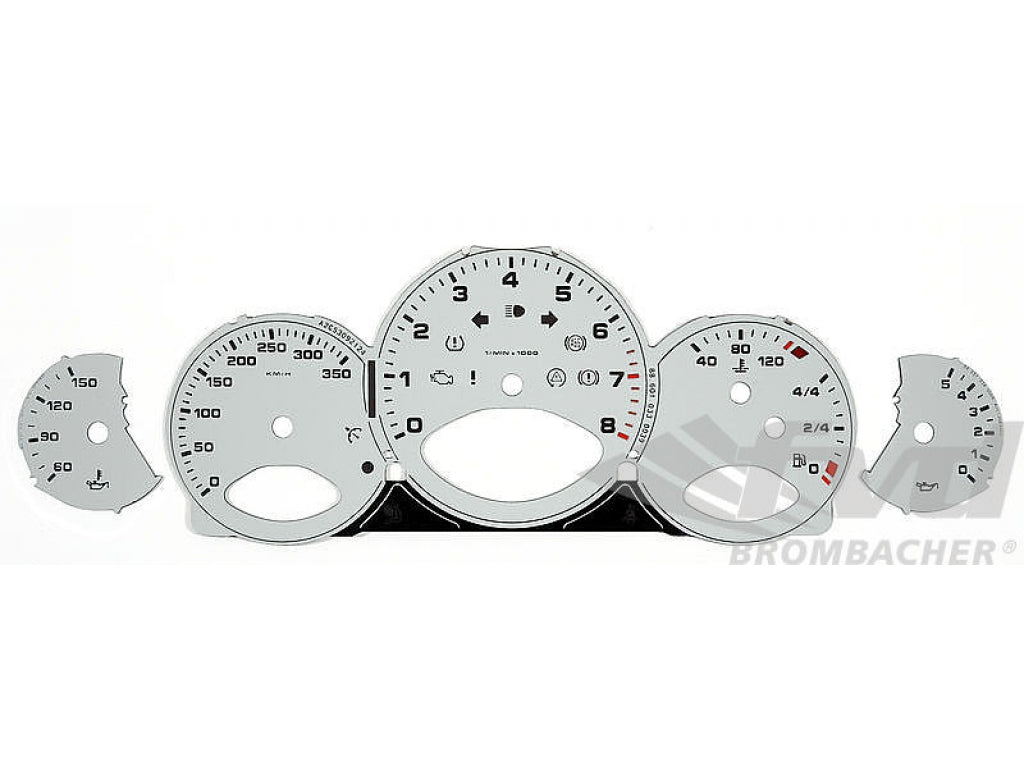 Gauge Faces silver 997 Turbo Km/h