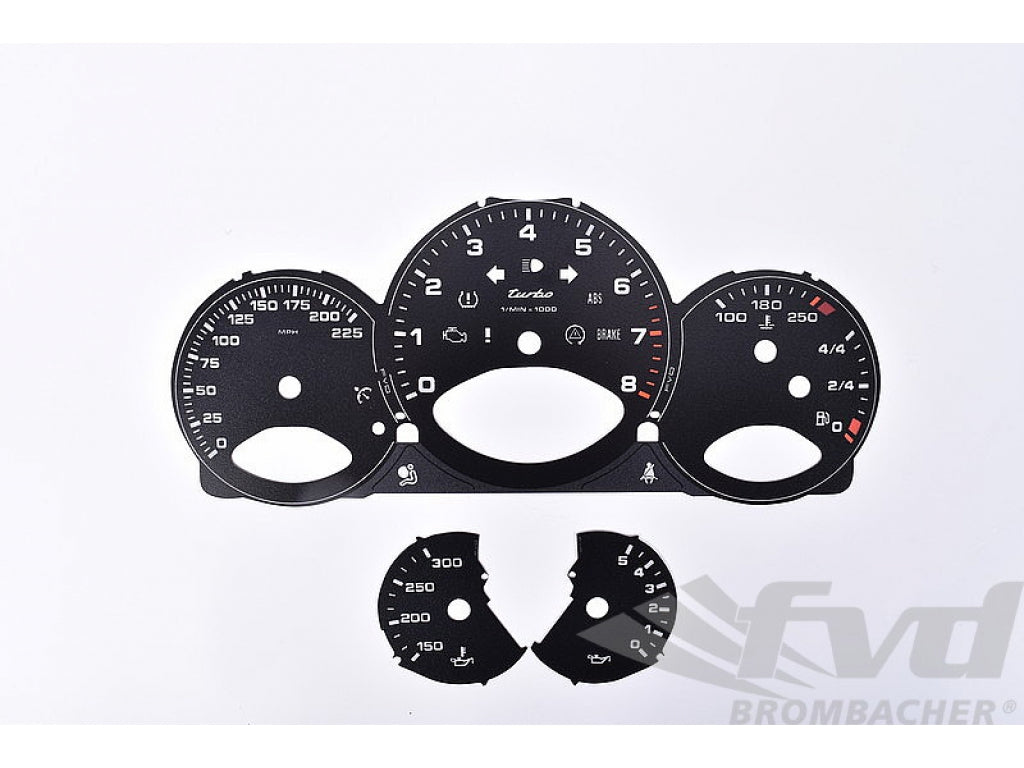 Gauge Faces black 997 Turbo Km/h