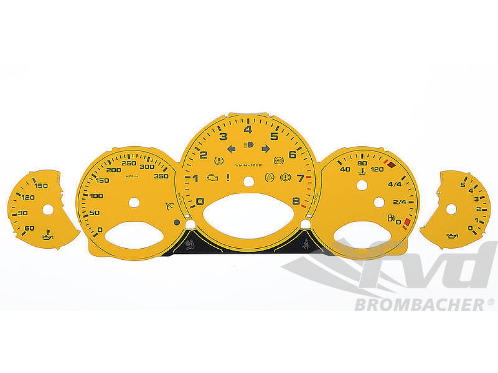 Gauge Faces speed yellow 997 Turbo Km/h