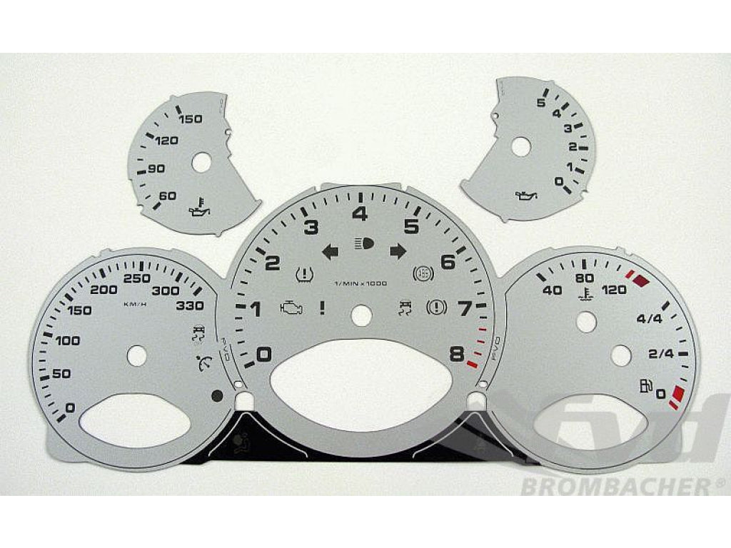 Gauge Faces silver 997-2 manual Km/h