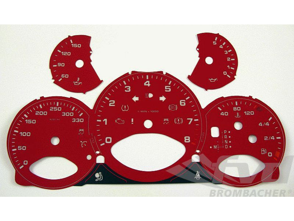 Gauge Faces guards red 997-2 PDK Km/h