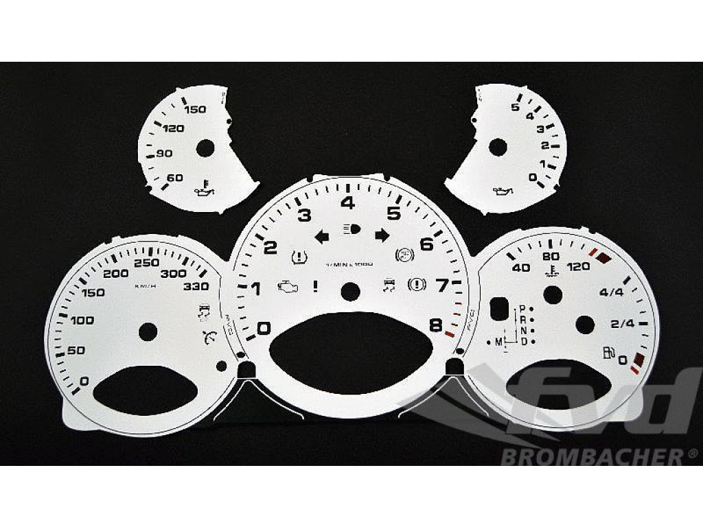 Gauge Faces white 997-2 PDK Km/h