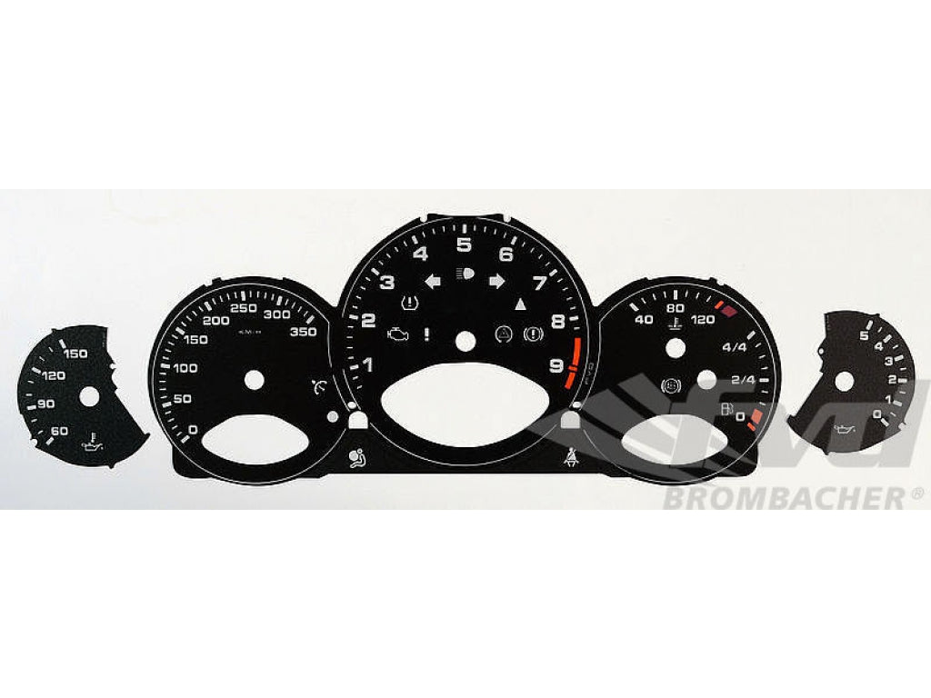 Gauge Faces black 997 GT3 manual Km/h