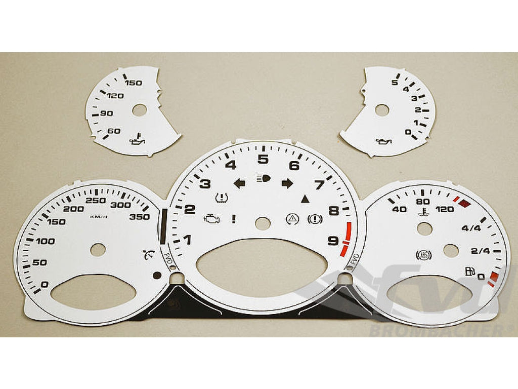 Gauge Faces white 997.2 GT3/RS manual km/h