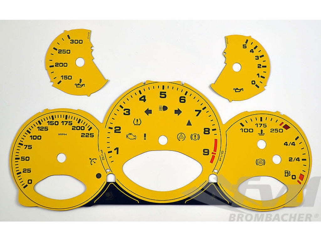 Gauge Faces speed yellow 997.2 GT3/RS manual mph