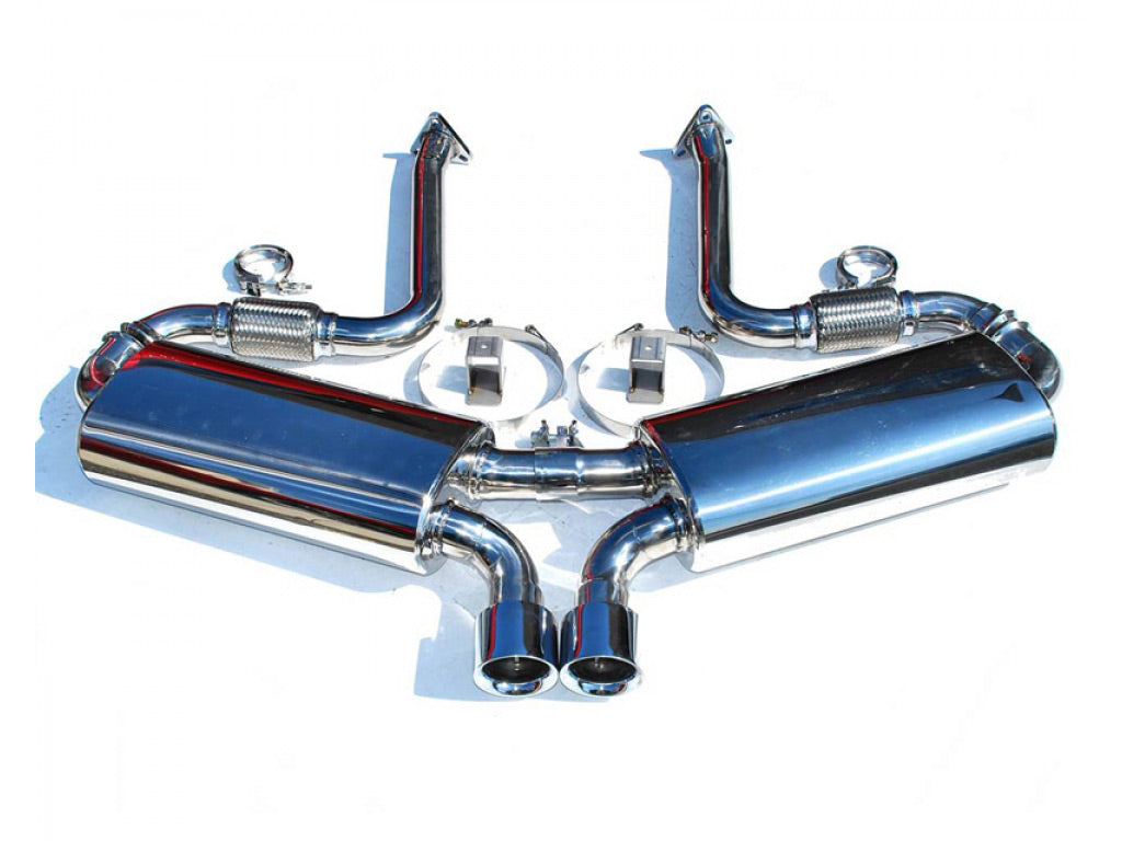 Fabspeed Maxflo Performance Street Exhaust System with Sport Cats|Deluxe Dual Style Tips Polished Chrome