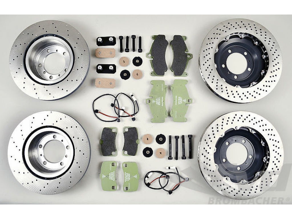 997 GT2/GT3 380/350mm Steel Rotor 2-piece Cup conversion with green cup pads