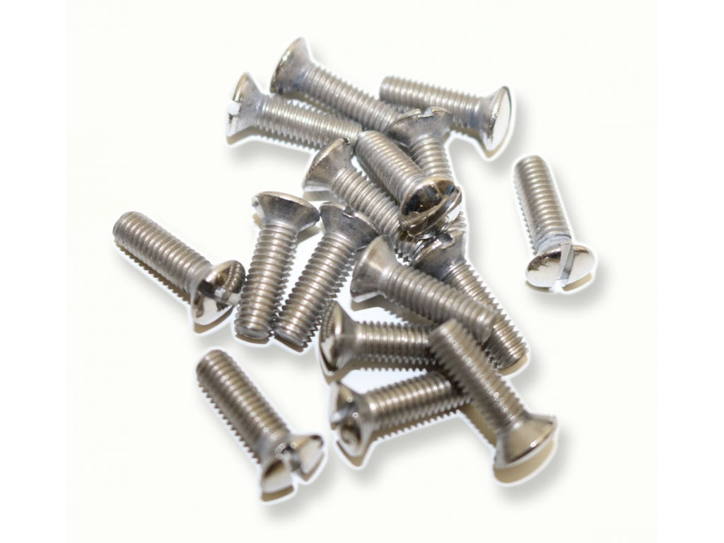 16-piece Stainless Steel Seat Recliner Screw Set for 356A, Polished for Correct Concours Finish. Replaces 64452100900
