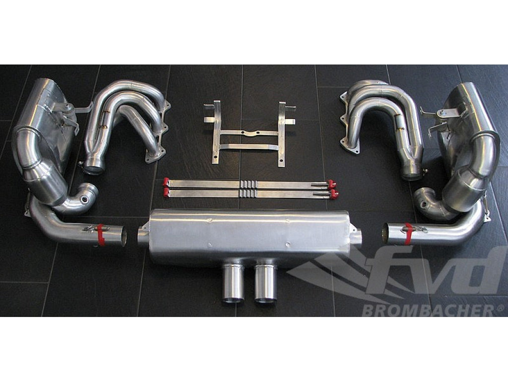 Exhaust System Race 997 GT3 Cup M&M 100 Cell Cats Stainless Steel, with Tips 2x76mm