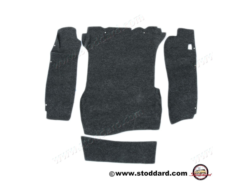 Front Trunk Mat Set, Charcoal Perlon with Snaps.