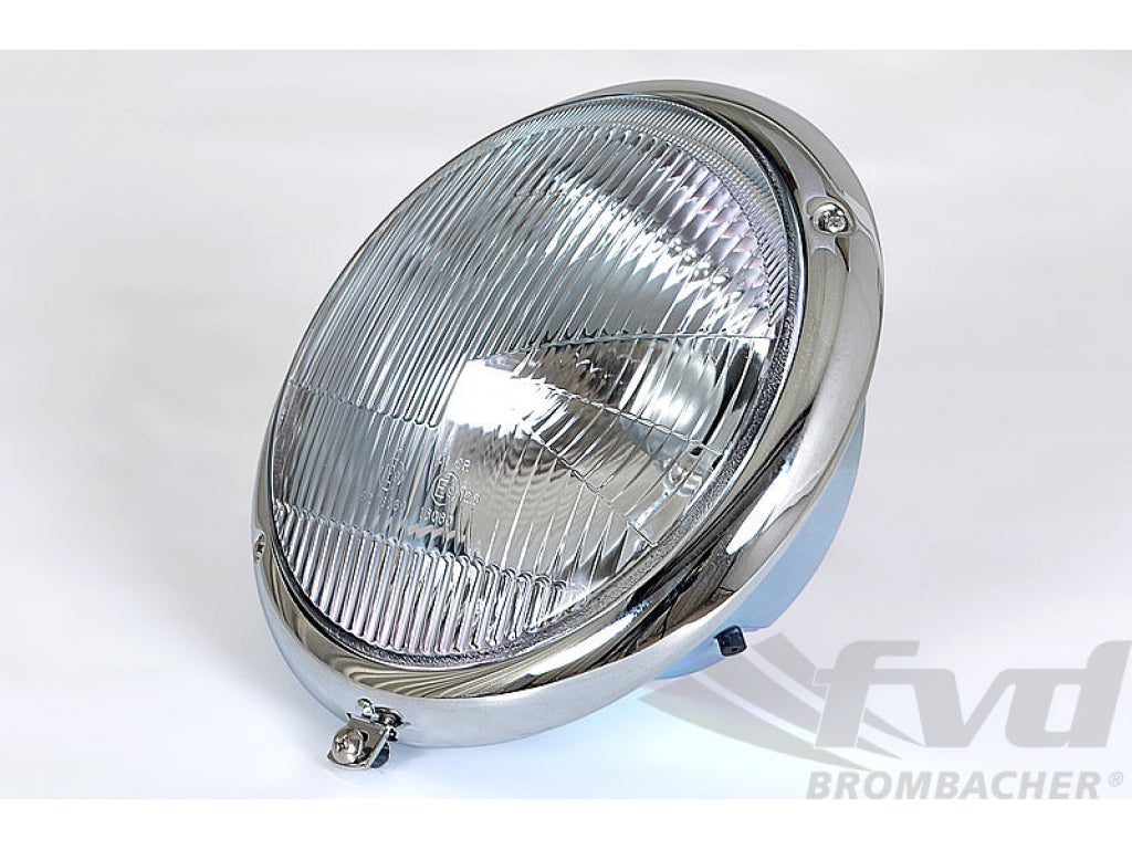 EURO Headllight 356 A/B/C (chrome) OEM-Style, Asymmetrical, E-identification
