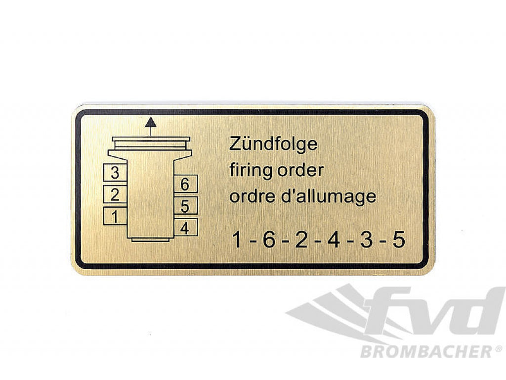 Engine Sticker Firing Order 911 / 930