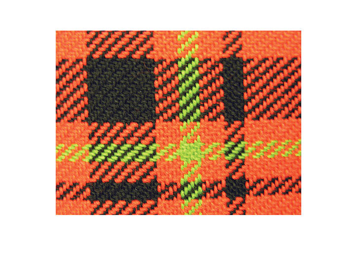 RED PLAID with green stripe CLOTH - per yard