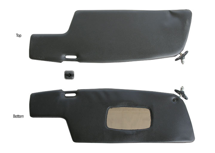 Reproduction Right Sun Visor, 911 912 Coupe, Black Vinyl