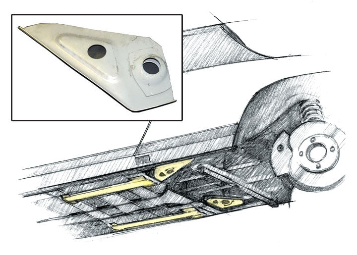 left rear floor pan jacking triangle, 914 1970-76