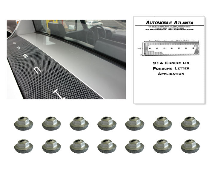 engine grill lettering kit PORSCHE CHROME/SILVER; Save $35.93