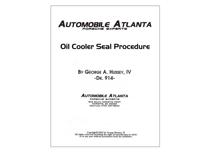 914 OIL COOLER SEAL REPLACEMENT GUIDE